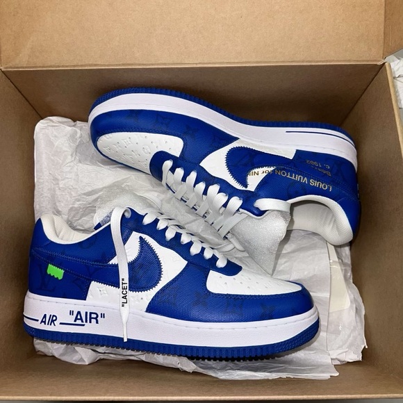 Nike x Louis Vuitton x Virgil Abloh Air Force 1’s AF1s LV Blue/White - Picture 1 of 12